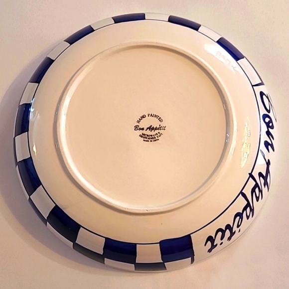 Rare Vintage Bon Appétit Large Pasta/Salad Serving Bowl, Vegetable Motif - Picture 2 of 13